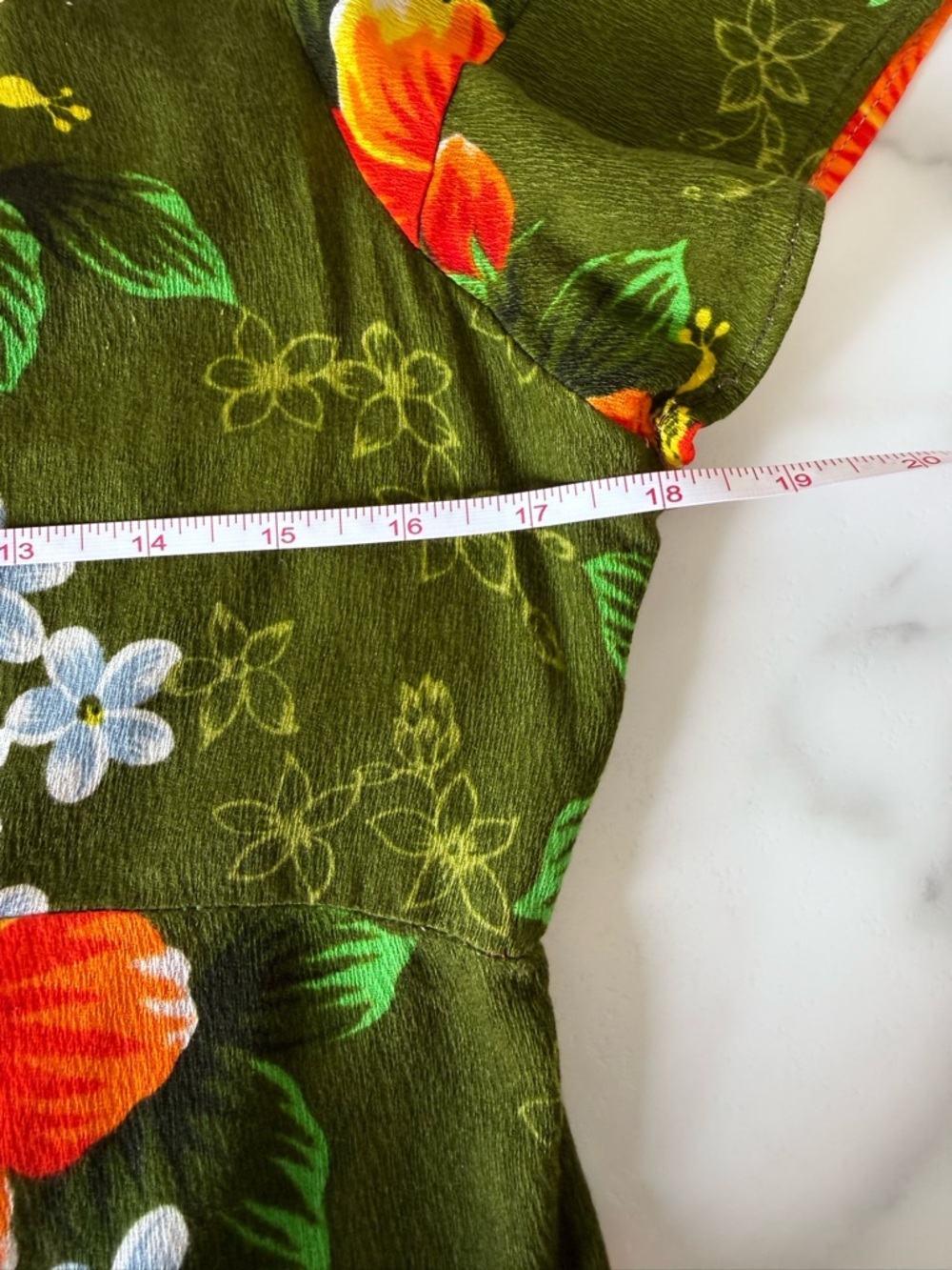 Vintage Pomare 60s Hawaiian Dress Size 14 Retro Aloha Floral Hibiscus - Picture 7 of 9